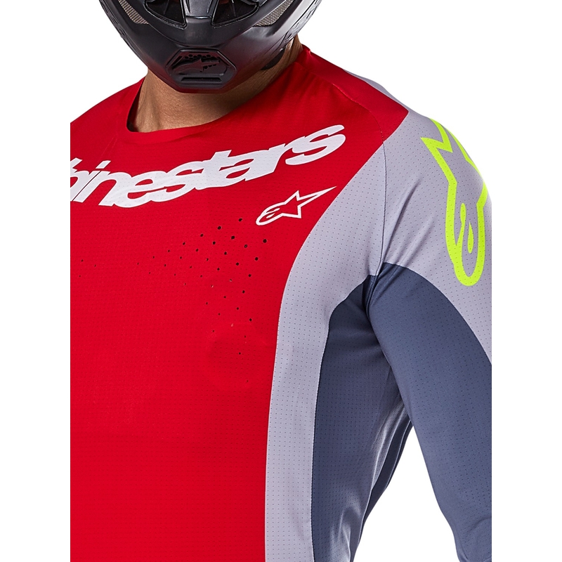 Motokrosový dres Alpinestars Techstar Melt červeno-šedý
