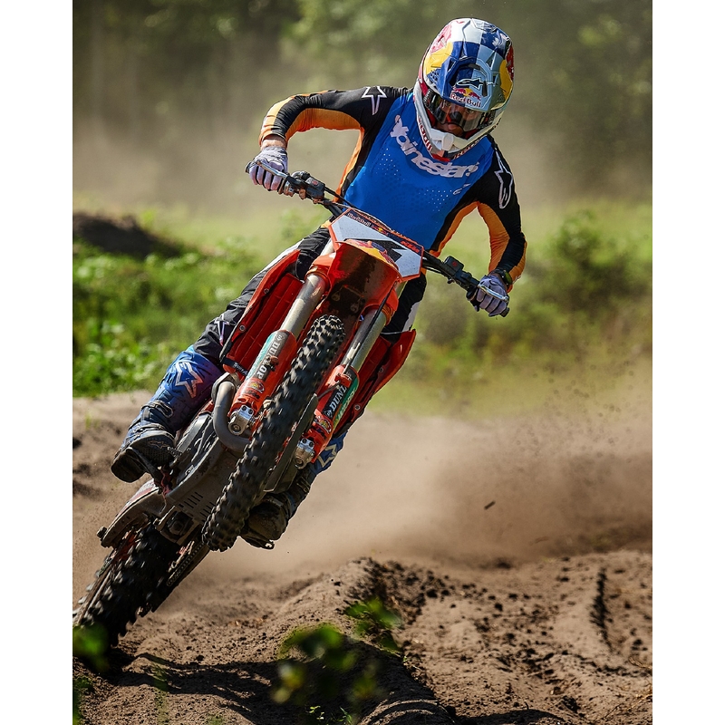 Motokrosový dres Alpinestars Techstar Melt oranžovo-modrý