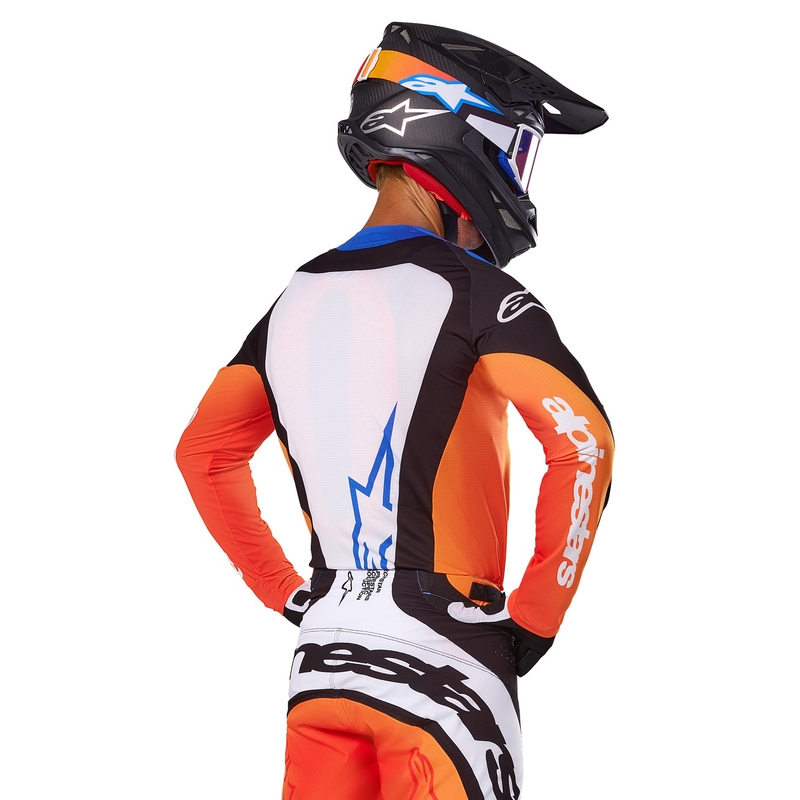 Motokrosový dres Alpinestars Techstar Melt oranžovo-modrý
