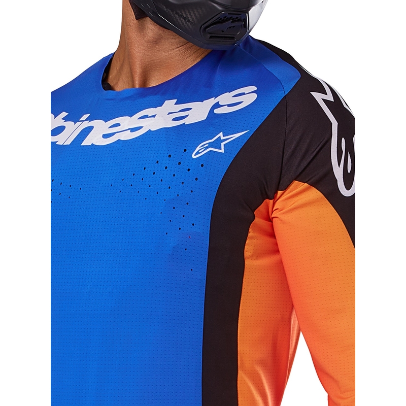 Motokrosový dres Alpinestars Techstar Melt oranžovo-modrý