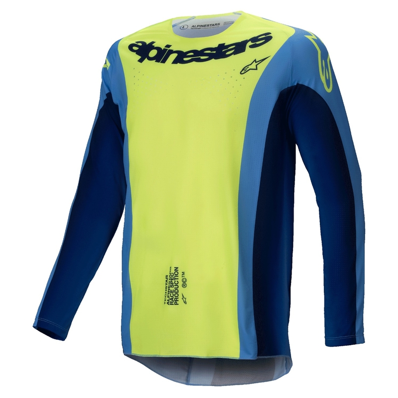 Motokrosový dres Alpinestars Techstar Melt fluo žluto-modrý