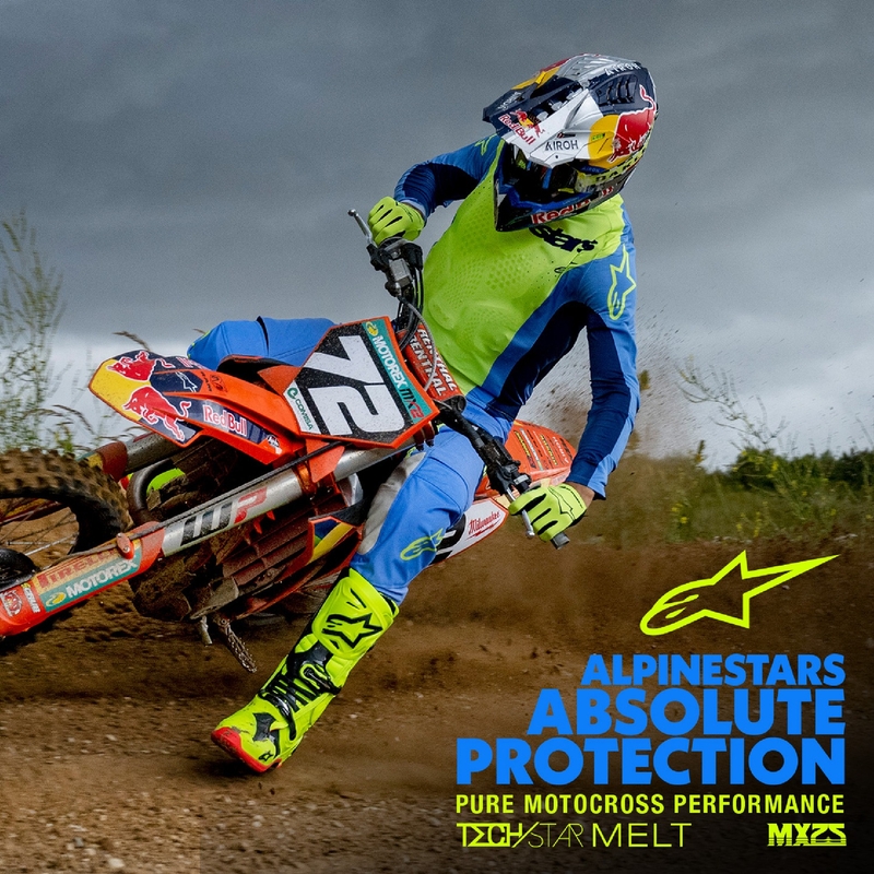Motokrosový dres Alpinestars Techstar Melt fluo žluto-modrý