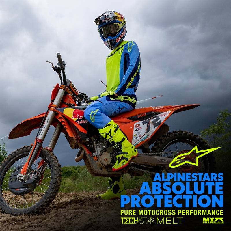 Motokrosový dres Alpinestars Techstar Melt fluo žluto-modrý