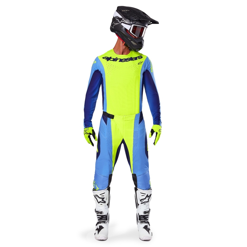 Motokrosový dres Alpinestars Techstar Melt fluo žluto-modrý