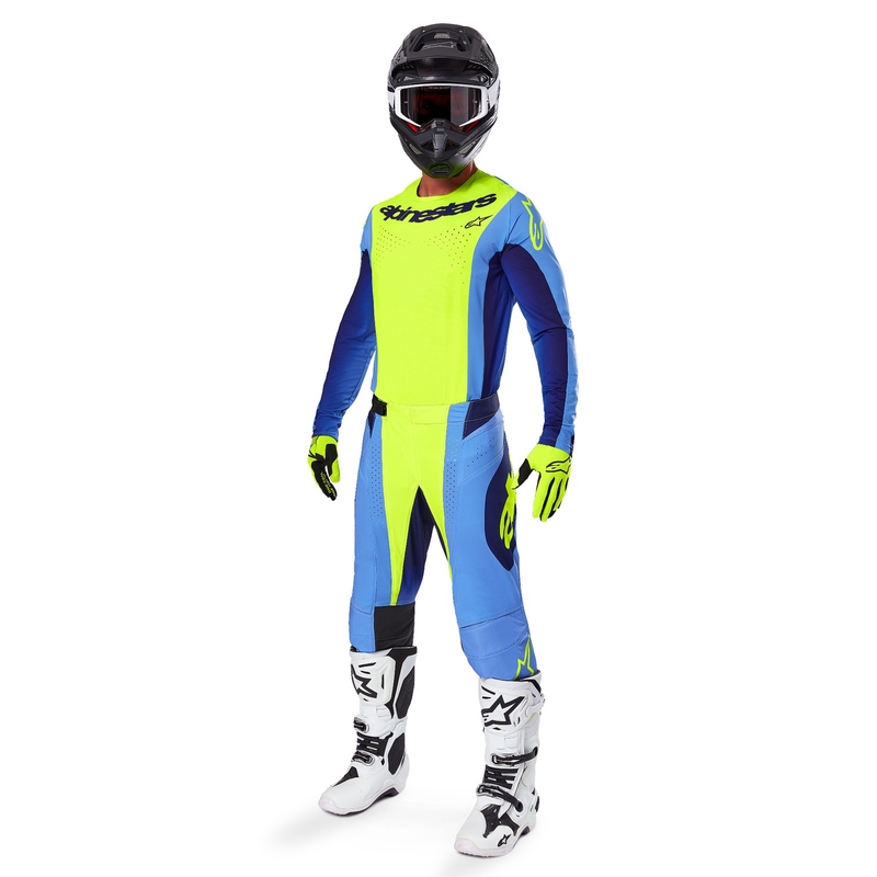 Motokrosový dres Alpinestars Techstar Melt fluo žluto-modrý