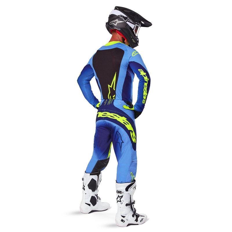 Motokrosový dres Alpinestars Techstar Melt fluo žluto-modrý