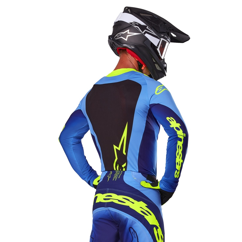 Motokrosový dres Alpinestars Techstar Melt fluo žluto-modrý
