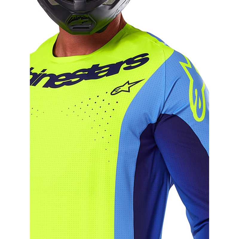 Motokrosový dres Alpinestars Techstar Melt fluo žluto-modrý