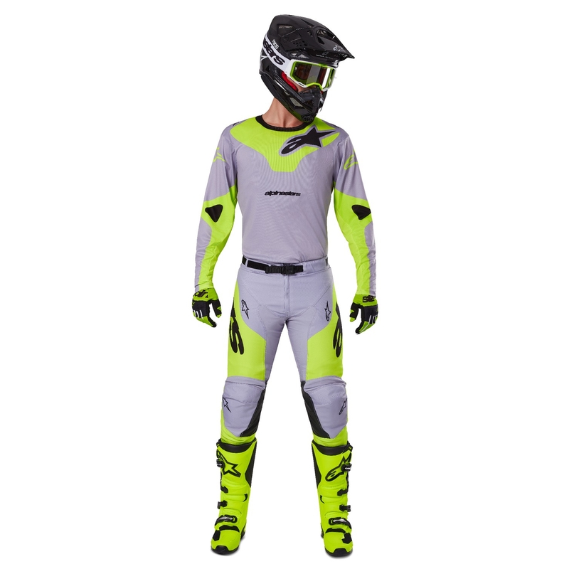 Motokrosový dres Alpinestars Racer Veil šedo-fluo žlutý
