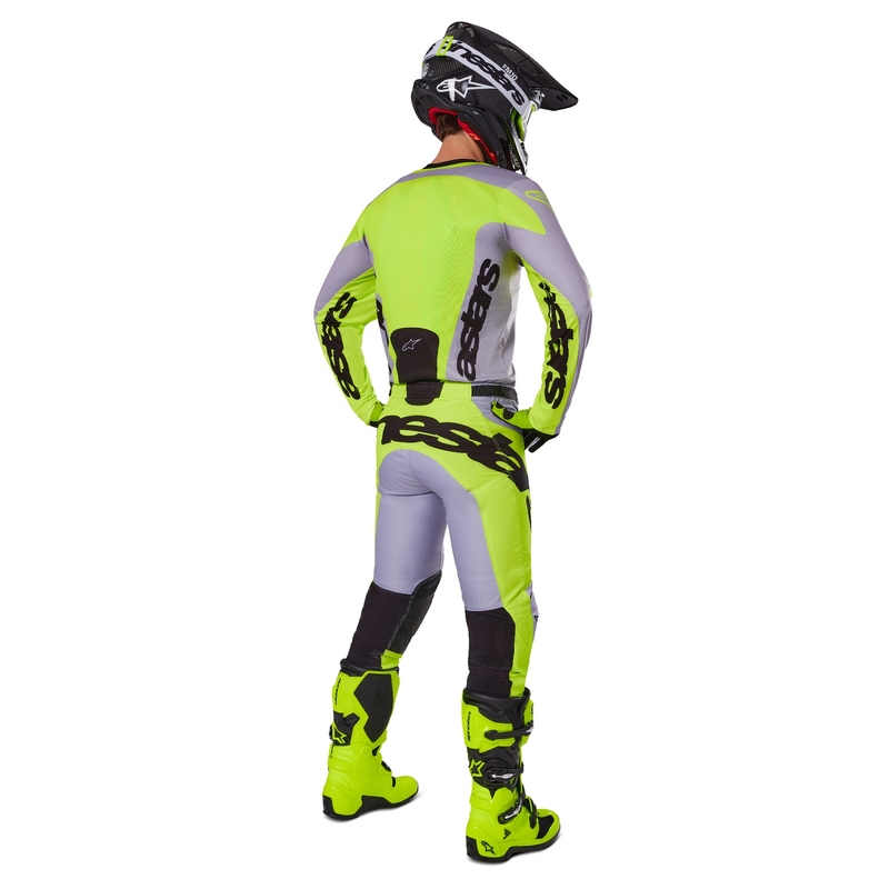 Motokrosový dres Alpinestars Racer Veil šedo-fluo žlutý