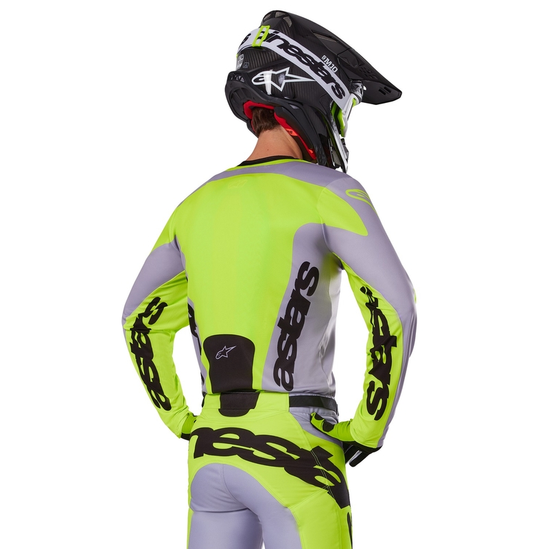 Motokrosový dres Alpinestars Racer Veil šedo-fluo žlutý