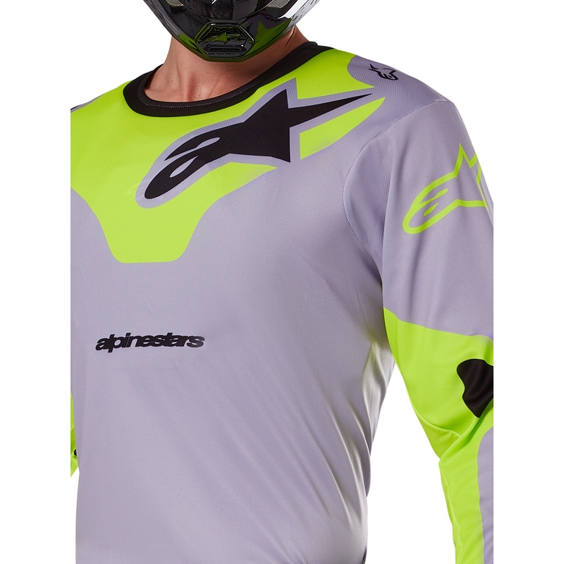 Motokrosový dres Alpinestars Racer Veil šedo-fluo žlutý