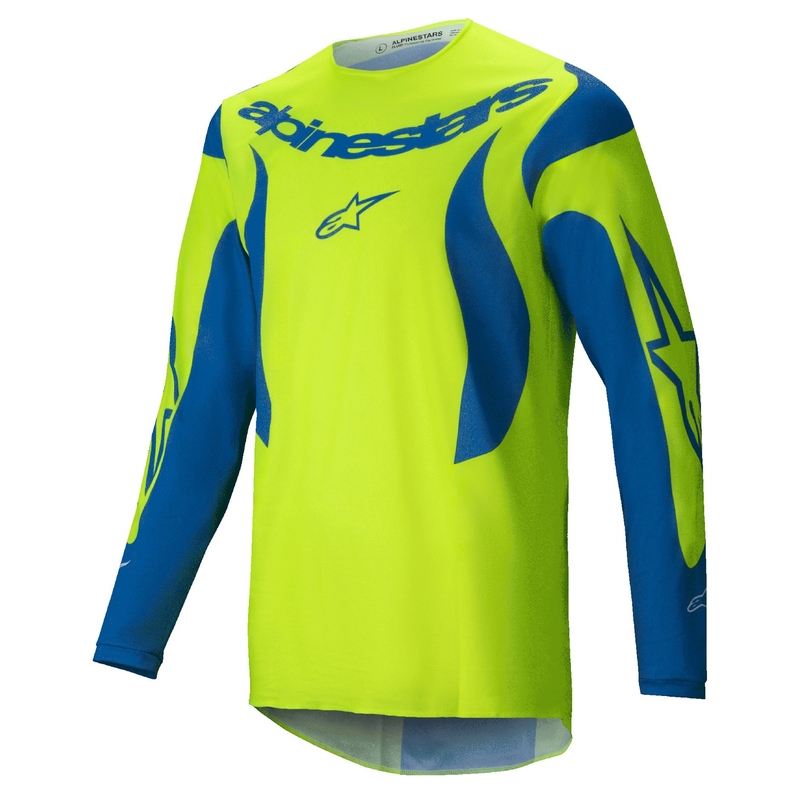 Motokrosový dres Alpinestars Fluid Haul fluo žluto-modrý