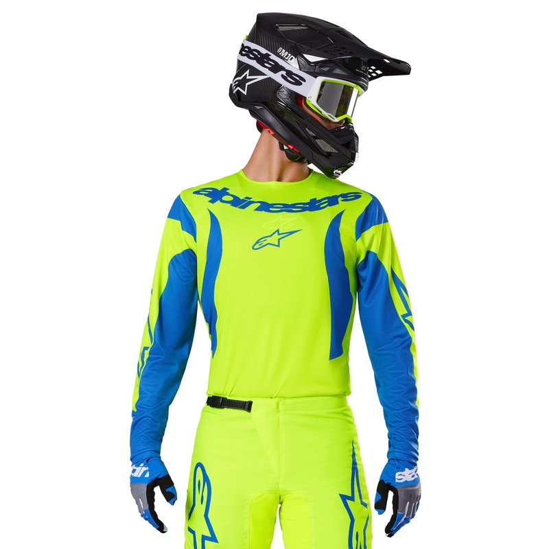 Motokrosový dres Alpinestars Fluid Haul fluo žluto-modrý