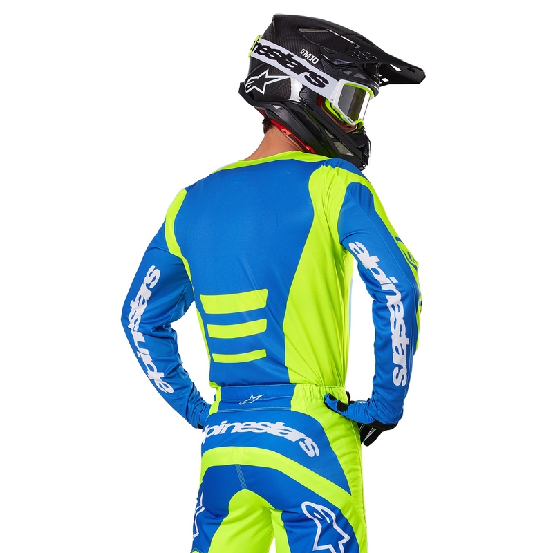 Motokrosový dres Alpinestars Fluid Haul fluo žluto-modrý