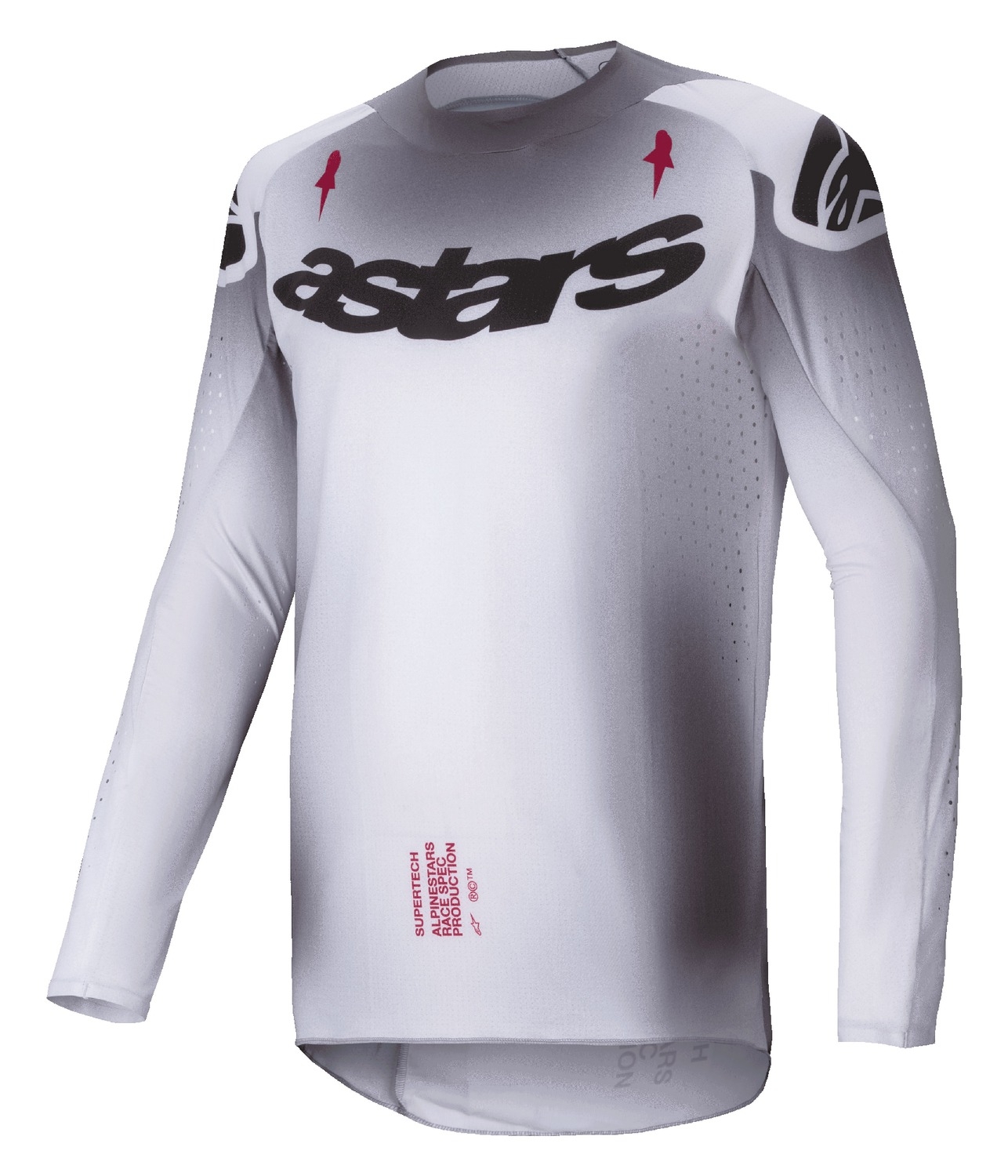 Motokrosový dres Alpinestars Supertech Maker stříbrno-černý Velikost: S