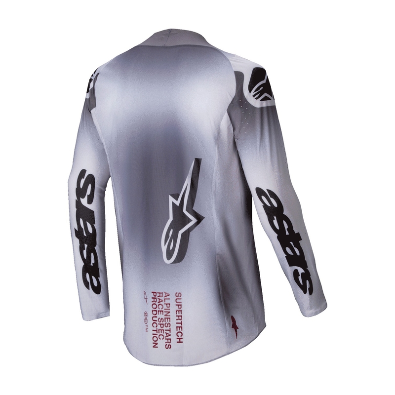 Motokrosový dres Alpinestars Supertech Maker stříbrno-černý