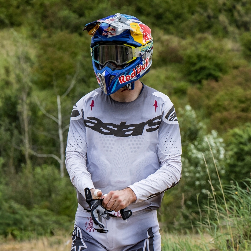 Motokrosový dres Alpinestars Supertech Maker stříbrno-černý