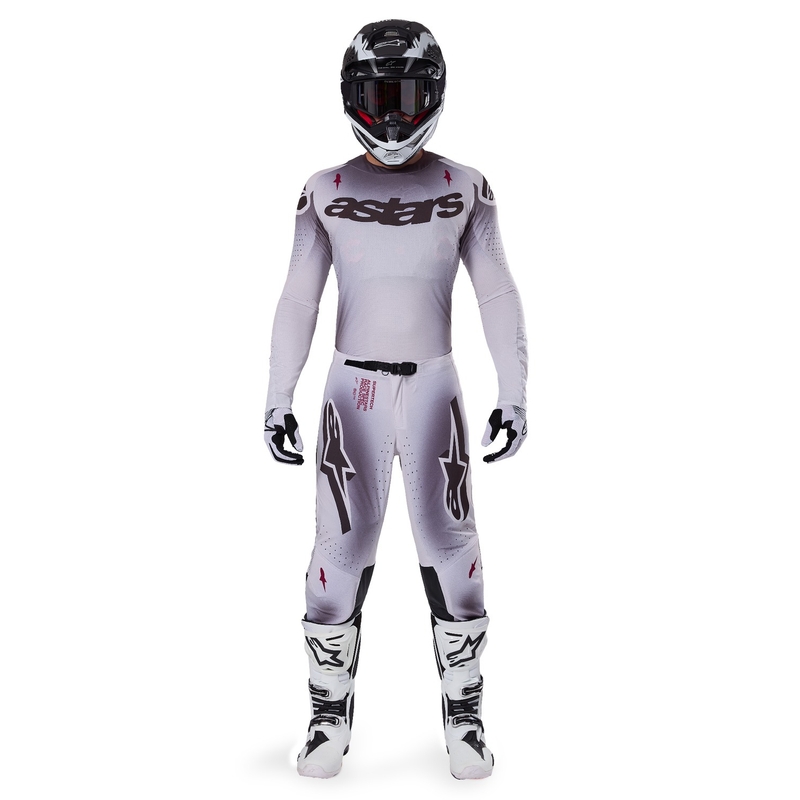 Motokrosový dres Alpinestars Supertech Maker stříbrno-černý