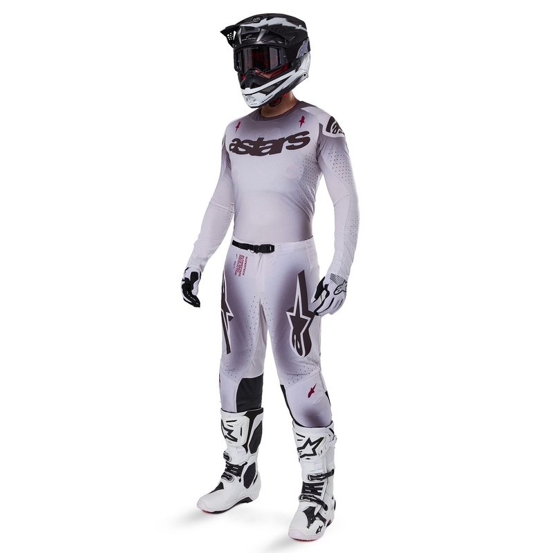 Motokrosový dres Alpinestars Supertech Maker stříbrno-černý