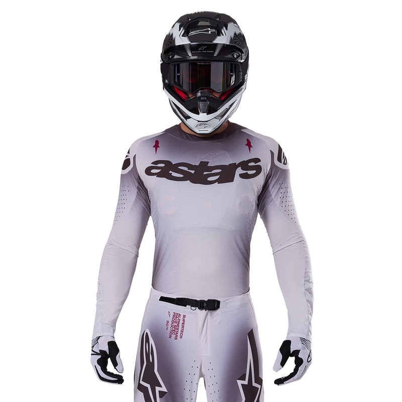 Motokrosový dres Alpinestars Supertech Maker stříbrno-černý