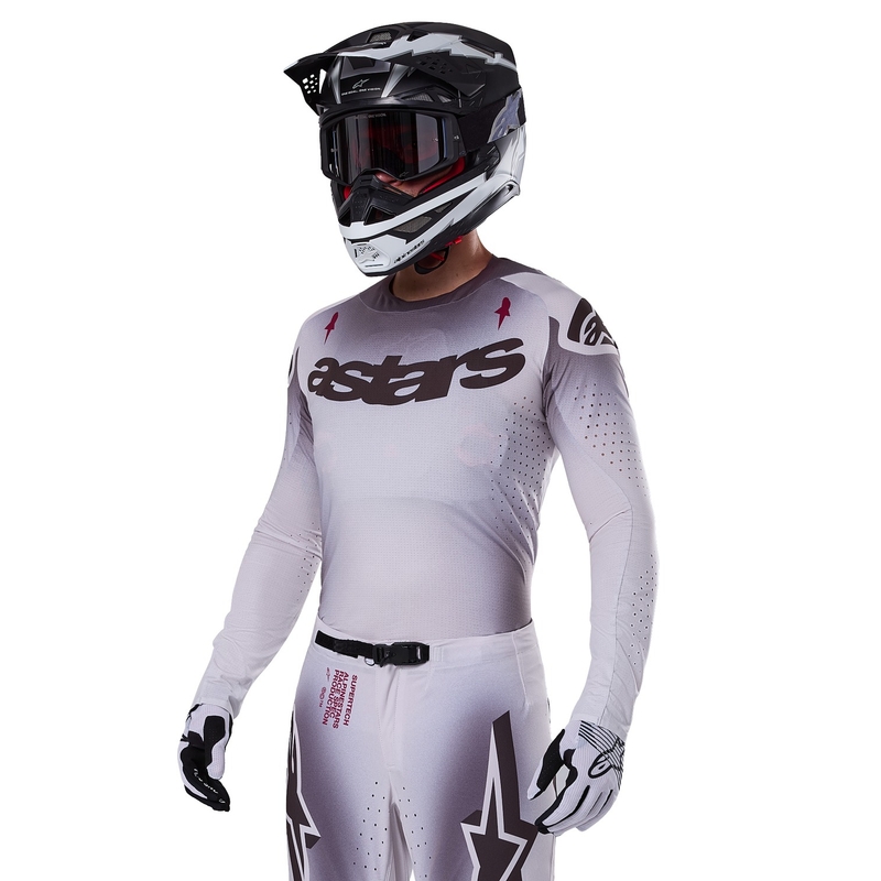 Motokrosový dres Alpinestars Supertech Maker stříbrno-černý