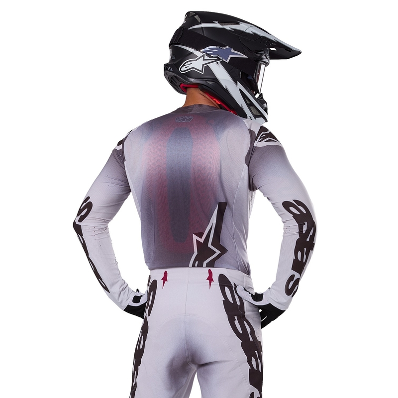 Motokrosový dres Alpinestars Supertech Maker stříbrno-černý
