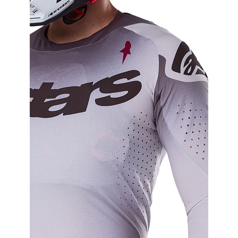 Motokrosový dres Alpinestars Supertech Maker stříbrno-černý