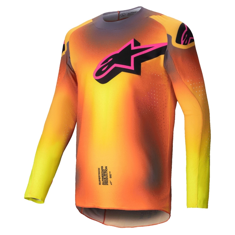 Motokrosový dres Alpinestars Supertech Lipan žluto-růžový