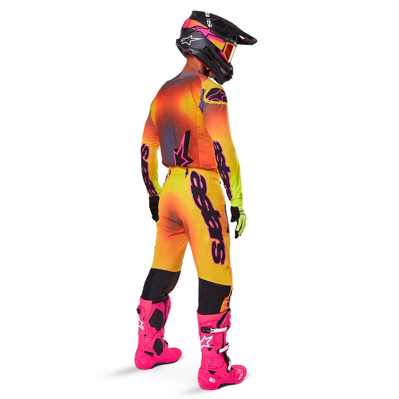 Motokrosový dres Alpinestars Supertech Lipan žluto-růžový