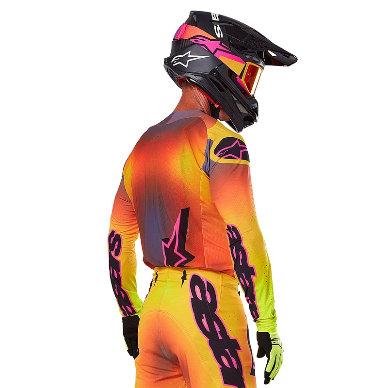 Motokrosový dres Alpinestars Supertech Lipan žluto-růžový
