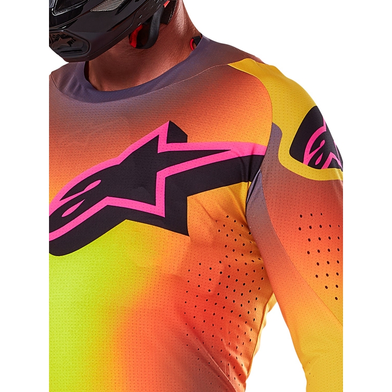 Motokrosový dres Alpinestars Supertech Lipan žluto-růžový