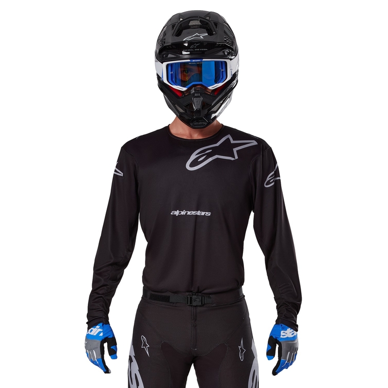 Motokrosový dres Alpinestars Racer Graphite černo-šedý