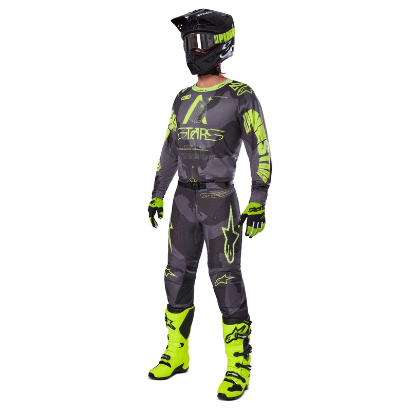 Motokrosový dres Alpinestars Racer Hollow tmavá camo-fluo žlutý