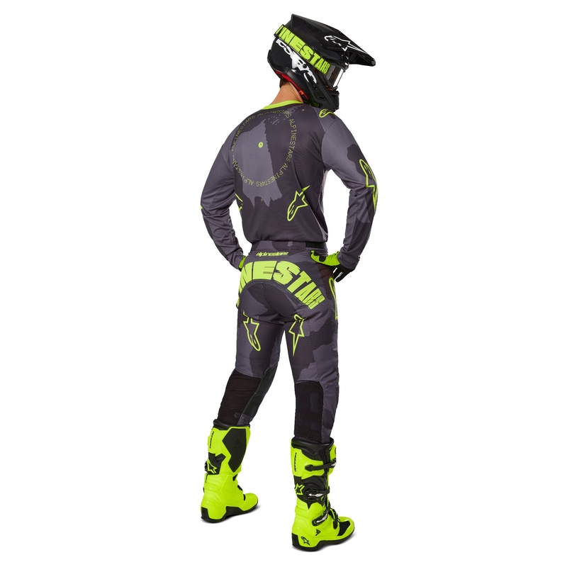 Motokrosový dres Alpinestars Racer Hollow tmavá camo-fluo žlutý