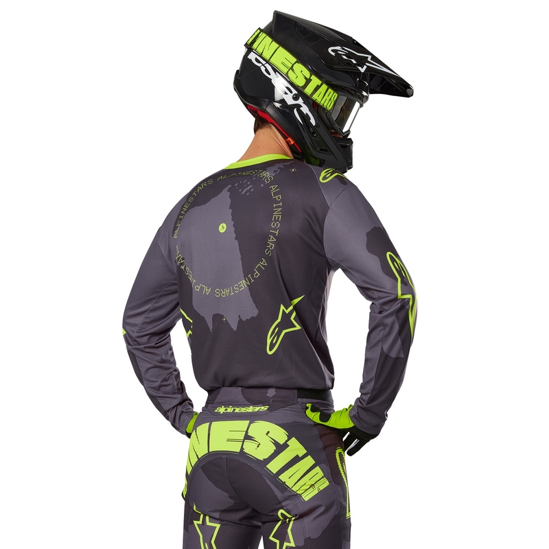 Motokrosový dres Alpinestars Racer Hollow tmavá camo-fluo žlutý
