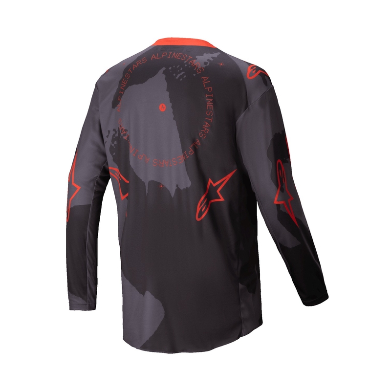 Motokrosový dres Alpinestars Racer Hollow šedá camo-fluo oranžový