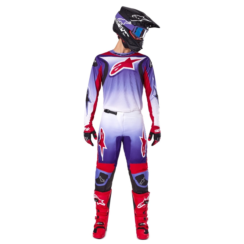 Motokrosový dres Alpinestars Fluid Wurx fluo fialovo-červený
