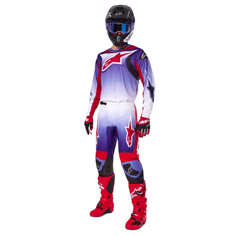 Motokrosový dres Alpinestars Fluid Wurx fluo fialovo-červený