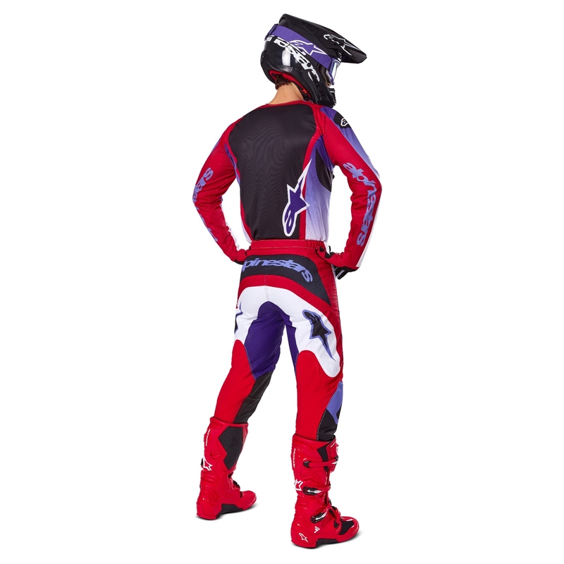 Motokrosový dres Alpinestars Fluid Wurx fluo fialovo-červený