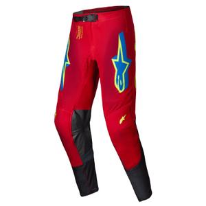 Motokrosové kalhoty Alpinestars Supertech Maker červeno-fluo žluté