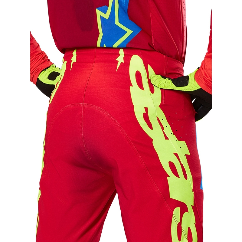 Motokrosové kalhoty Alpinestars Supertech Maker červeno-fluo žluté