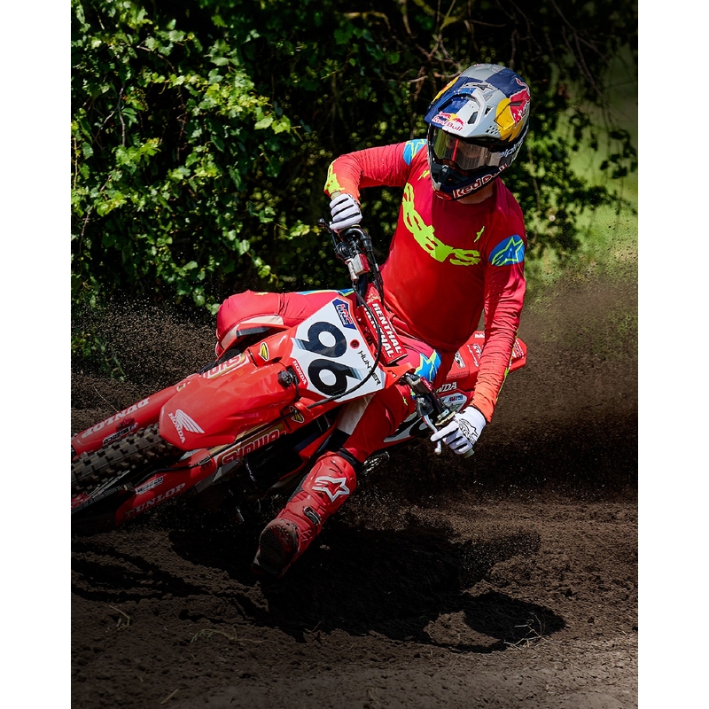 Motokrosové kalhoty Alpinestars Supertech Maker červeno-fluo žluté