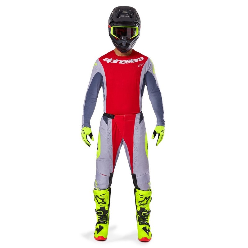 Motokrosové kalhoty Alpinestars Techstar Melt červeno-šedé