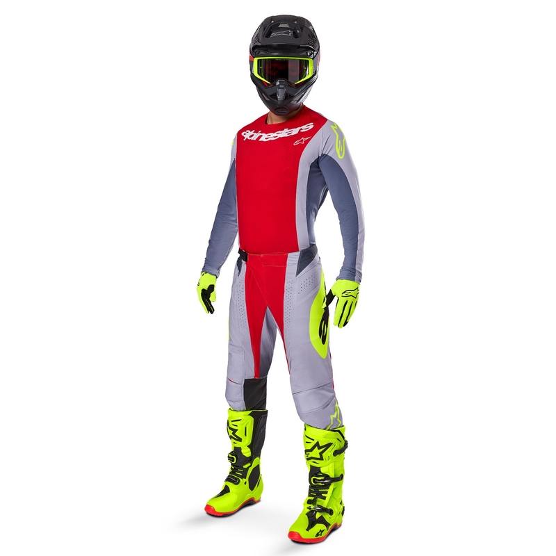 Motokrosové kalhoty Alpinestars Techstar Melt červeno-šedé