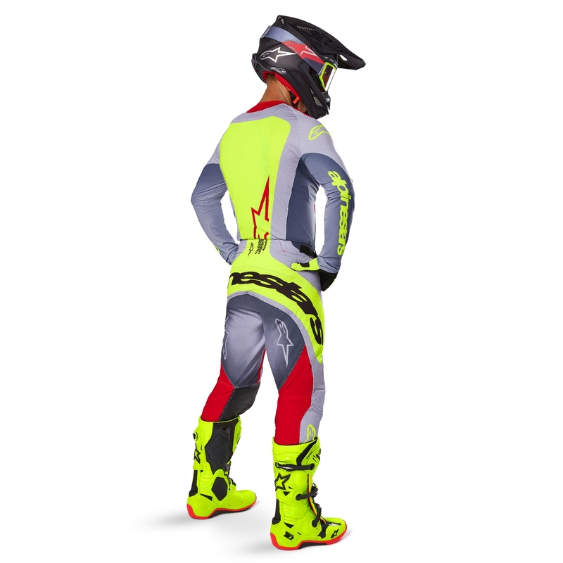 Motokrosové kalhoty Alpinestars Techstar Melt červeno-šedé