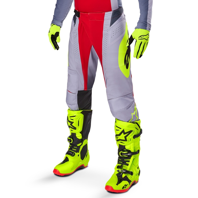 Motokrosové kalhoty Alpinestars Techstar Melt červeno-šedé