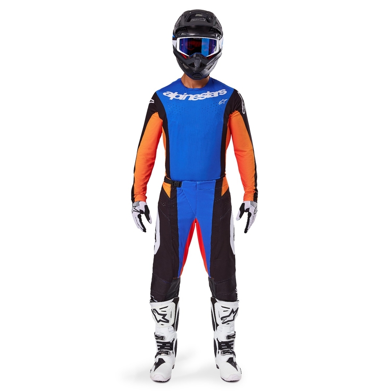 Motokrosové kalhoty Alpinestars Techstar Melt oranžovo-modré