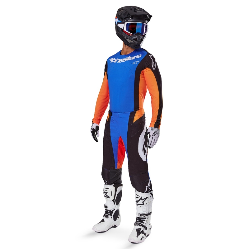 Motokrosové kalhoty Alpinestars Techstar Melt oranžovo-modré
