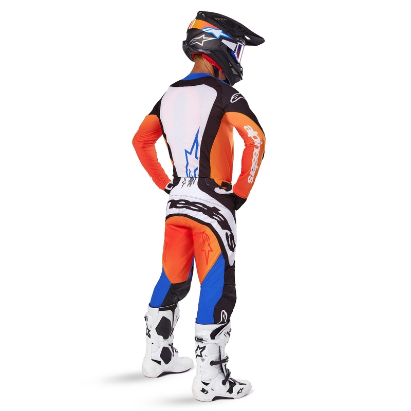 Motokrosové kalhoty Alpinestars Techstar Melt oranžovo-modré